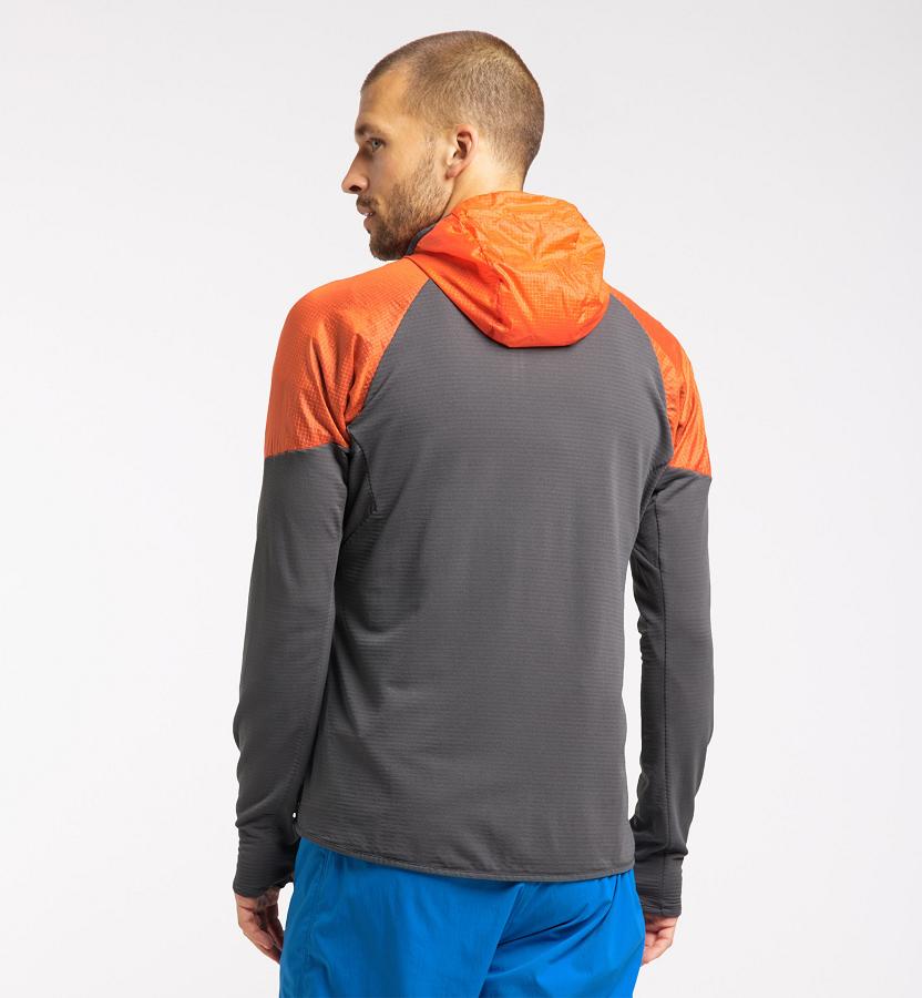 Haglöfs Mens L.I.M Hybrid Fleece Black/Orange New Zealand 97824DRLA